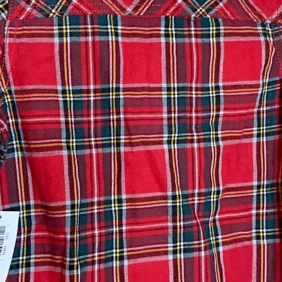 Old Navy baby boy red plaid long sleeve onesie - Picture 6 of 6